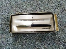 Vintage 1960s Waterman Fountain Pen Black Chrome Writing Instrument USA