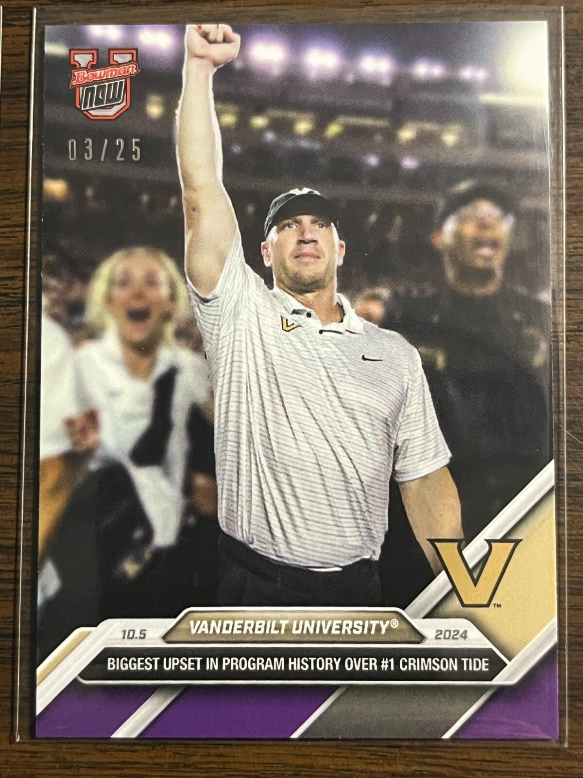 2024-25 Topps Bowman U Now NCAA #23 Clark Lea Vanderbilt Commodores PURPLE 03/25