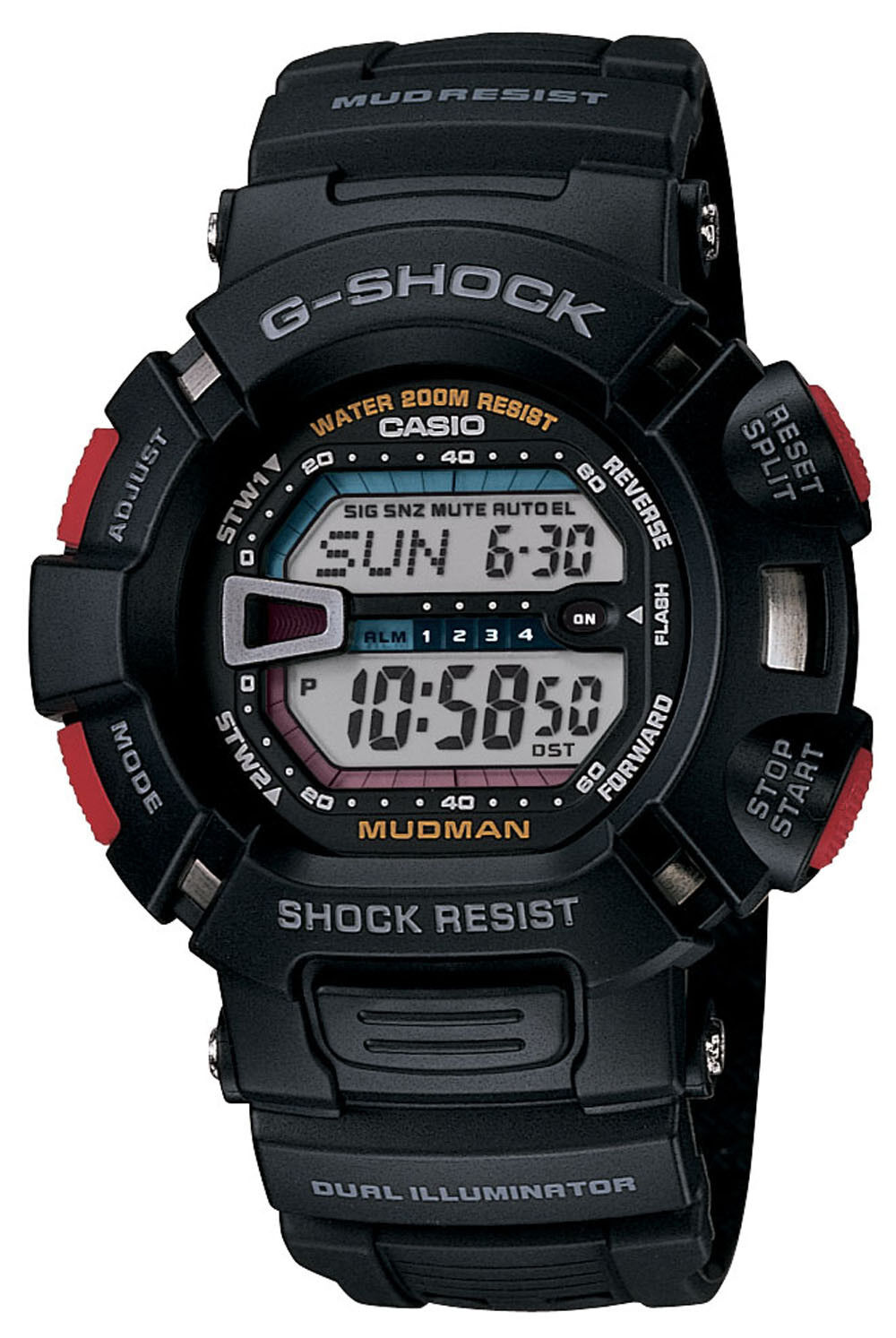 Casio G-Shock Men&apos;s Mudman Digital Black Resin Band Sport 48mm Watch G9000-1V