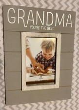 GRANDMA YOU'RE THE BEST WOODEN PICTURE FRAME GRAY 11X8 PIC SIZE 3.5X5.5 NEW