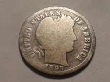 1897-P  NICE "BETTER DATE" BARBER 90% SILVER DIME LOW MINTAGE 10,869,264!!!