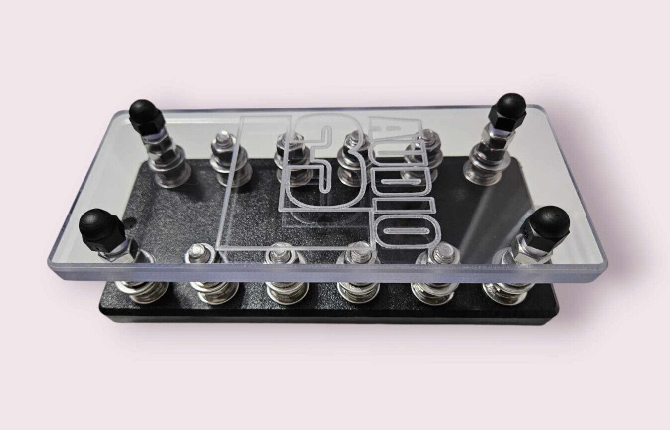6 Spot ANL Fuse Holder - Heavy Duty HDPE Car Fuse Block L3 Audio - USA MADE -