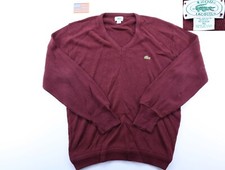 Vintage Lacoste Acrylic Sweater Pullover USA Made Maroon Size XL