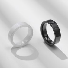 Keramik Ring Schlicht & Glatt Herren Damen Partnerring