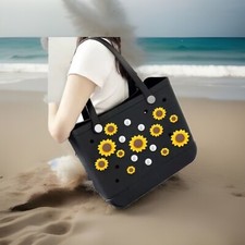 17 Pcs Sunflowers And Pearls Bogg Bag Charms For Rubber Beach Bags