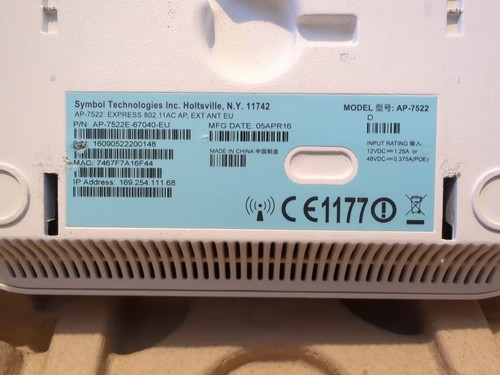 Extreme Symbol Zebra Networks WiNG AP7522 Wireless AP AP-7522E-67040-EU - Foto 3 di 4