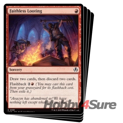 Faithless Looting X4 M/NM Magic: The Gathering MTG Innistrad Remastered - Picture 1 of 1