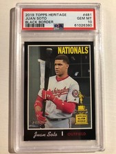 2019 Topps Heritage Black Parallel Juan Soto Nationals 481 Gem Mint PSA 10 POP 2
