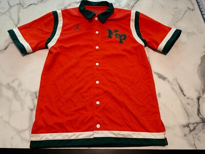 Morgan Park Mustangs Jordan x Just Don Basketball Warmup Button Shirt Size Large