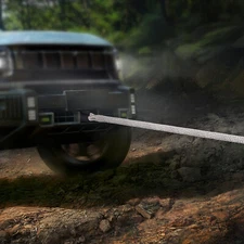 1"x30' Long Recovery Rope 34370lbs Tow Rope with Soft Shackles Road Recovery Kit