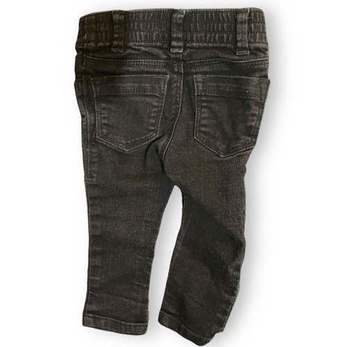 Pantalones de mezclilla antiguos azul marino ajustados bebé 12-18 meses negros unisex informales bolsillos Academia - Imagen 3 de 6