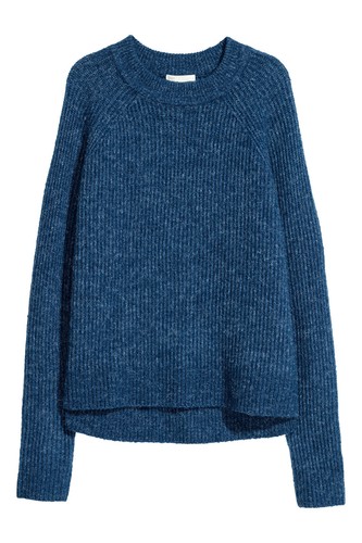 H\u0026M KNITTED JUMPER BLUE WHITE MARL 