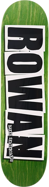 BAKER ROWAN ROWAN LOGO SKATEBOARD DECK 8.125 GREEN eBay