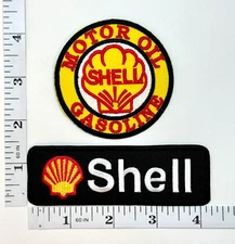 Embroidered Patch Set - Shell - Motor Oil - Gasoline - 2-Patch Set - Iron-on