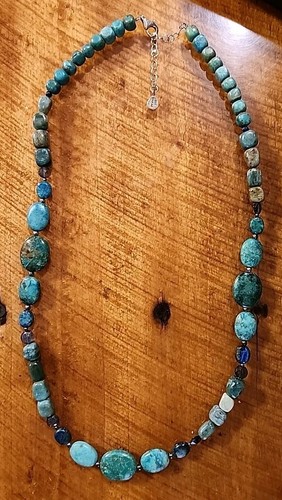 Barse Turquoise Double Single Beaded 23" Necklace, Vintage 925 Sterling Silver