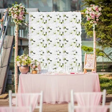 6 Pcs Artificial Wedding Silk Flower Wall Decor Background Rose Floral Panels