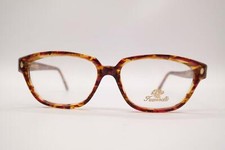 Vintage Faconnable Peony Brown Red Violet Oval Glasses Frame NOS