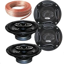 4x Audiotek K65.4 6.5" 800 Watts 4 Way Coaxial Car Audio Speakers + 50FT WIRE