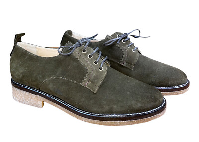 Minelli F61 350 Earleen  Suede Oxford Womens Shoes Size 38 US 7.5 Olive Green