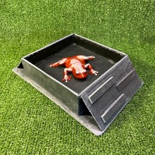 XL Slate 6cm Deep Reptile & Tortoise Water Bath/pool/Worm Feeding Bowl free p&p