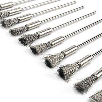 10 Pieces Extended Stainless Steel Wire Steel Cleaning End Brushes