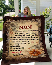Manta Personalizada Dear Mom I Love You And Admire You Floral Manta Personalizada
