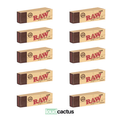 RAW Rolling Tips Unrefined Filter Tips - 10 Packs of 50 - Tracking Included!