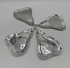 Crate & Barrel Pear Plates Pewter Snack Dish Set Of 4 (Size 6.25”) - FREE SHIP