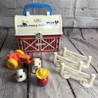 Fisher Price Little People Family Play Farm Barn Travel Vintage Style Chunky