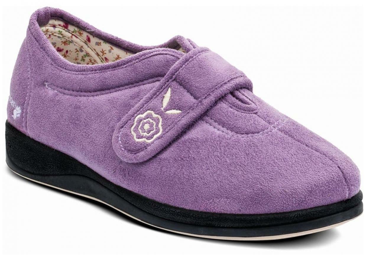 Padders CAMILLA Ladies Extra Wide EE Touch Close Slippers Lavender