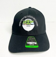 Baby Yoda Hat Cap Snap Back Kids Black Cutest In The Galaxy Adjustable One Size