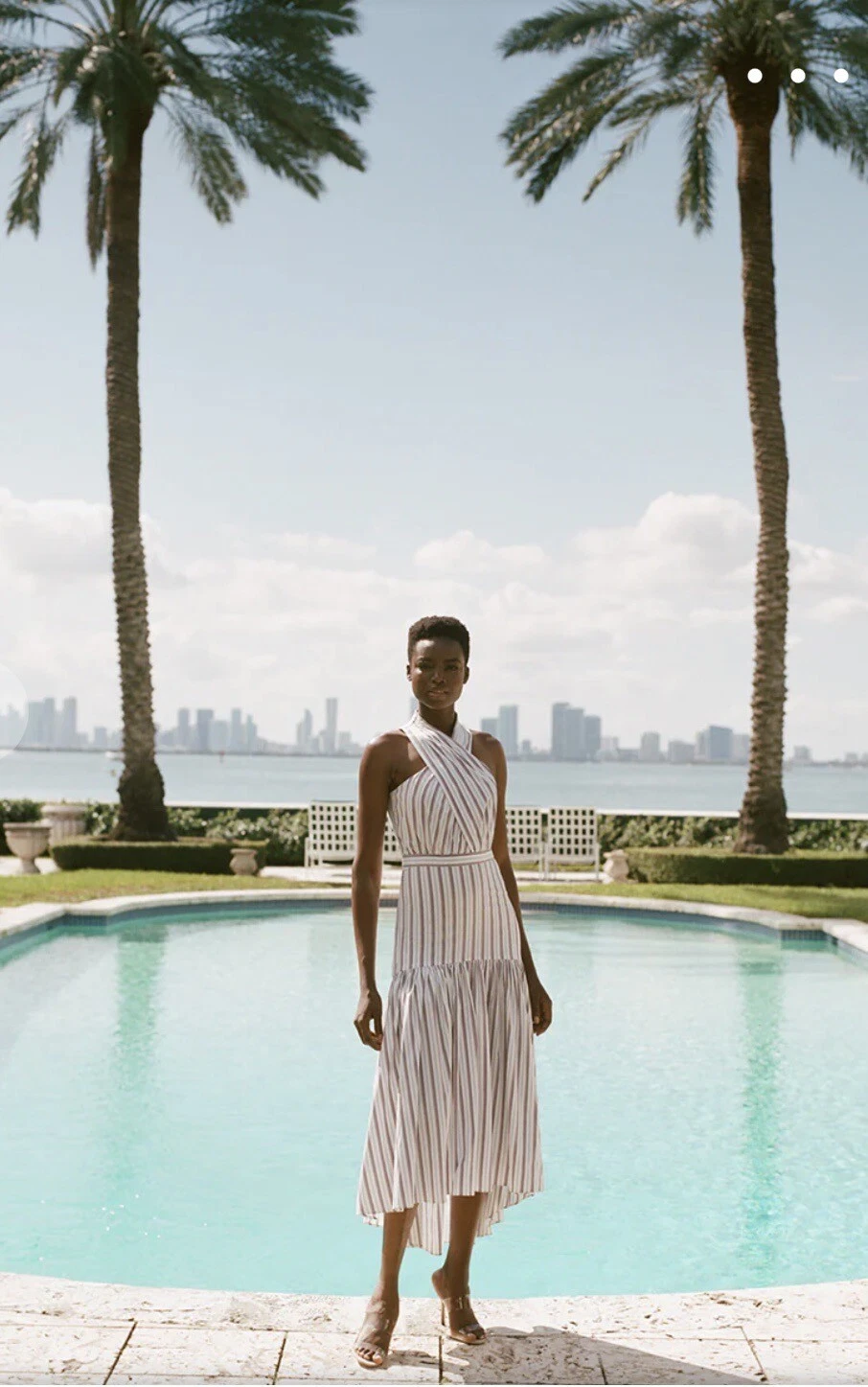 OFF WHITE Abito Veronica Beard Radley Halter bianco sporco multi taglia 2