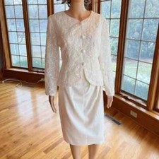  Collections Iv Lace Jacket Skirt Mother Bride Wedding Dress Bridal Gown Size 14