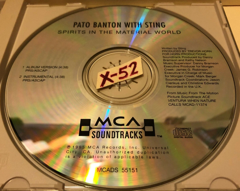 Sting with Pato Banton CD Ace Ventura 2 movie single Spirits in Material World  Foto 2 de 4
