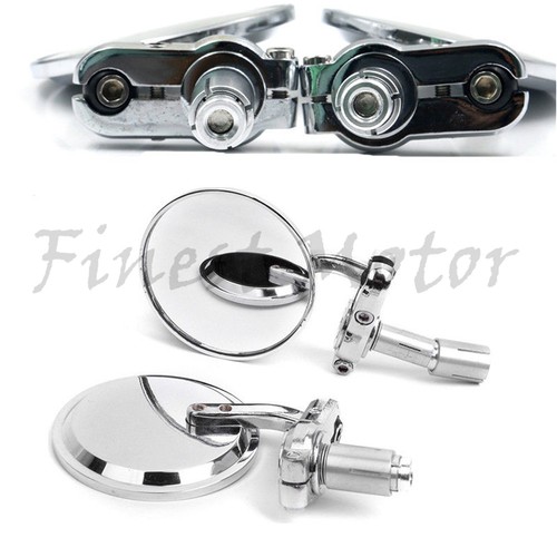 Mirrors 7/8" Bar End For Honda Grom 125 2014-2020 Motorcycle 3"Round - Picture 6 of 8