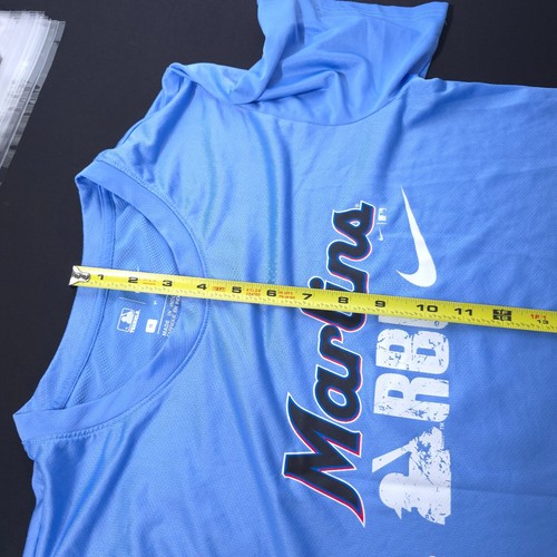Nike Miami Marlins Tee Shirt Men S Dri-Fit Light Blue Short Sleeve MLB Logo RBI - Picture 5 of 16