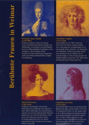 Neue Motivpostkarte mit berühmten Frauen in Weimar zur Zeit von J.W. Goethe