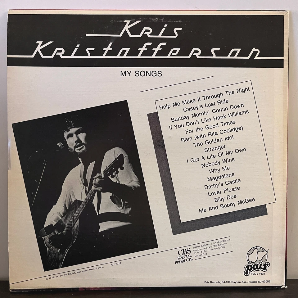 KRIS KRISTOFFERSON - My Songs (1985) - 12" Vinyl Record 2xLP - EX - Image 2 of 4