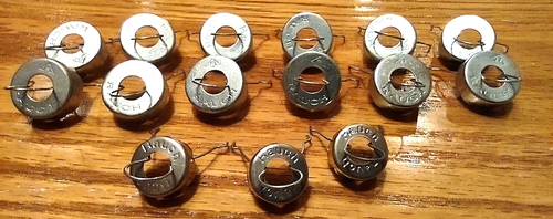 Vintage Rauch Christmas Ornament Caps and Hooks Lot of 15 Silver 5/8" and 1/2"