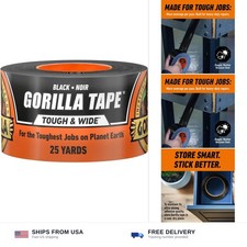Tough  Wide Heavy Duty Duct Tape, Black, 2.88" x 25 yd, 1-Pack