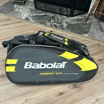 Babolat Pure Aero Tennis Racket Bag Backpack 12 Pack Black Gray Yellow - RHX12