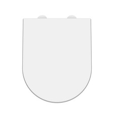 Hudson Reed Gloss White D-Shaped Soft-Close Toilet Seat with Top Fix Hinge
