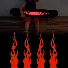 4 Pcs 7.8'' Flame Reflective Sticker for Car Vinyl Racing Sports Fl Color: Red