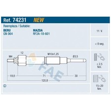 4x Glühkerze für Mazda 323 F BJ S 5 CR 6 GG GY 626 GF GW MPV 2 LW | 24389868