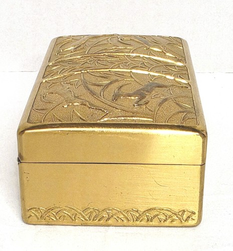 Vintage 1951 CERTINA EA Watch Box Art Deco Style Brass 4.25x2.5x1.5 - Picture 4 of 8