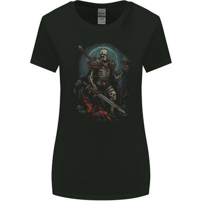 Master Of Warriors Fantasy Schädel Damen T-Shirt Mit Weiterem Schnitt