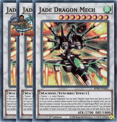 Yugioh! 3x Jade Dragon Mech BPRO-EN082 Super Rare 1st Ed NM