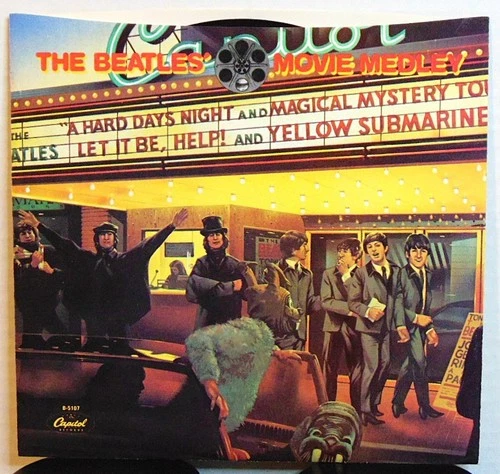 The Beatles - Movie Medley - 1982 Capitol Rock 7" Single Record W/ Pic Sleeve