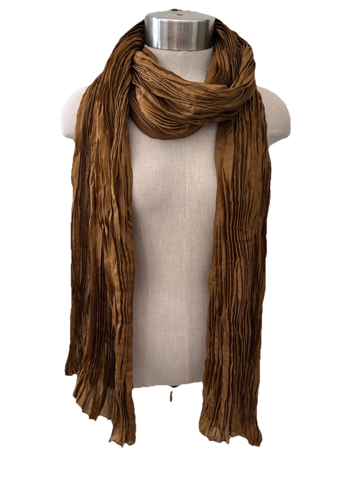 Eileen Fisher Crushed Whisper Silk Scarf Bronze 42” X 84” One Size NWT $128
Opens in a new window or