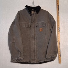 VTG Carhartt C26 Arctic Jacket MOS Moss Green Canvas Quilt Lined MEDIUM USA Made